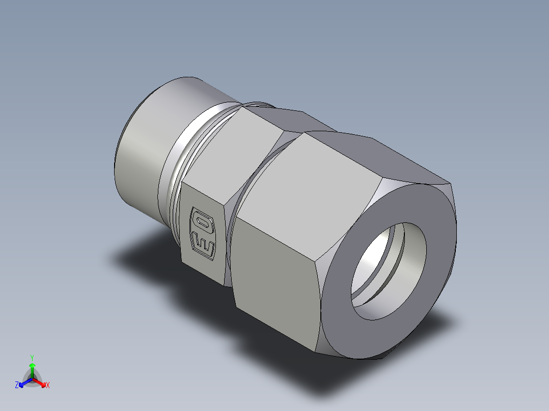 卡套式工业通用硬管接头EO_Male_Stud_connector_GEO20ZSMCF主视图