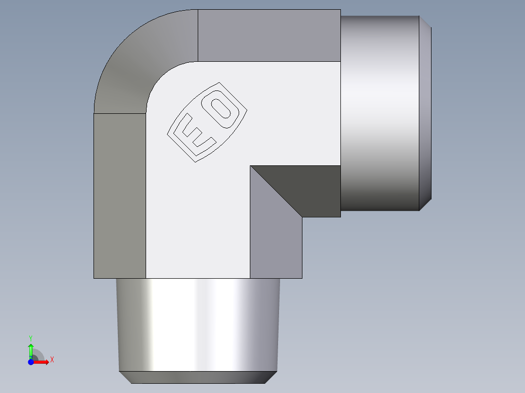 卡套式工业通用硬管接头EO_Male_stud_elbow_WE18LRCFX前视图