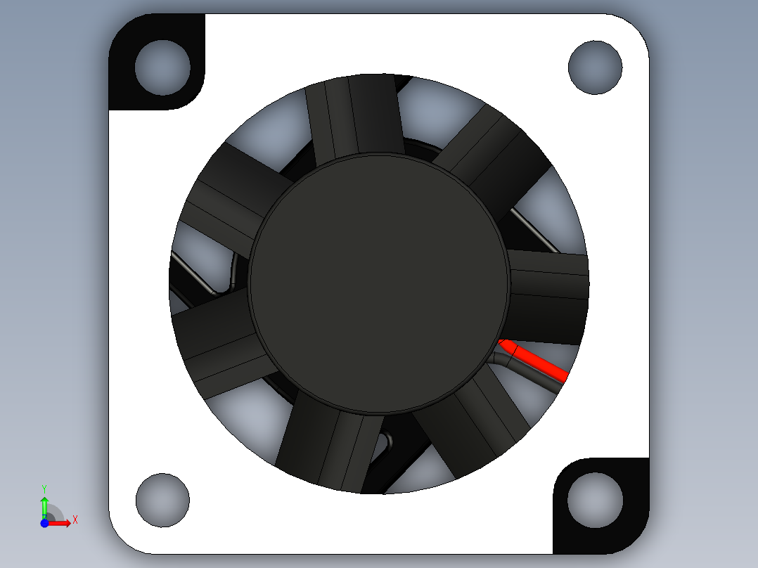 轴流风扇45x45x10毫米前视图