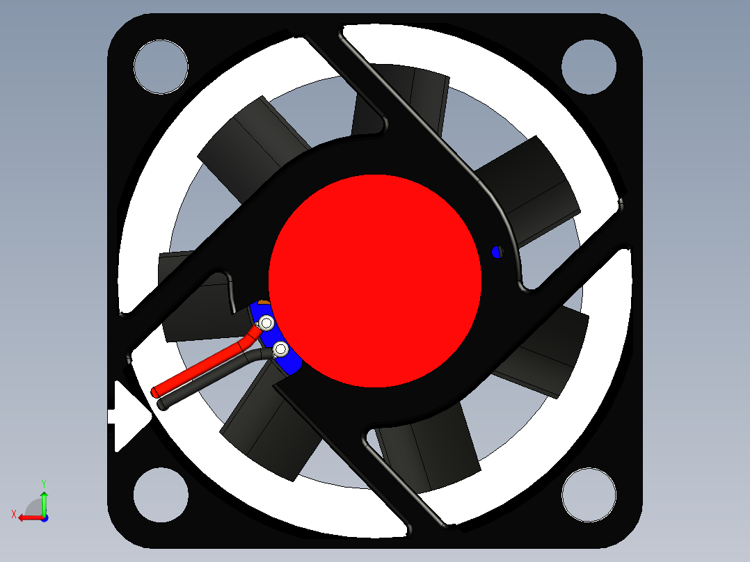 轴流风扇45x45x10毫米后视图