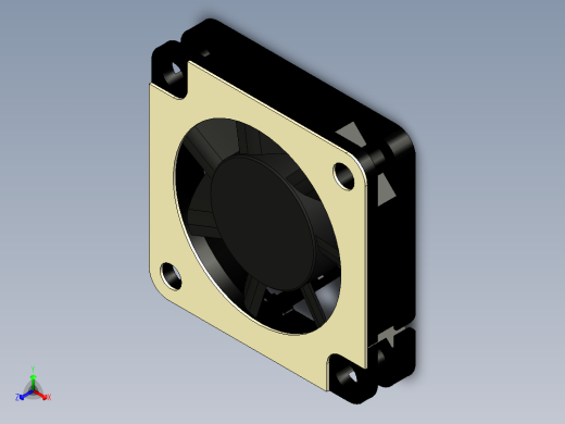轴流风扇45x45x10毫米正等轴测缩略图