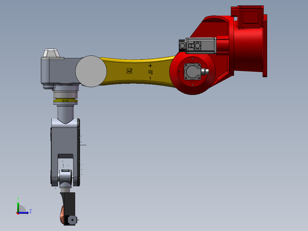 10kg六关节机器人三维-六自由度打磨机器人左视图