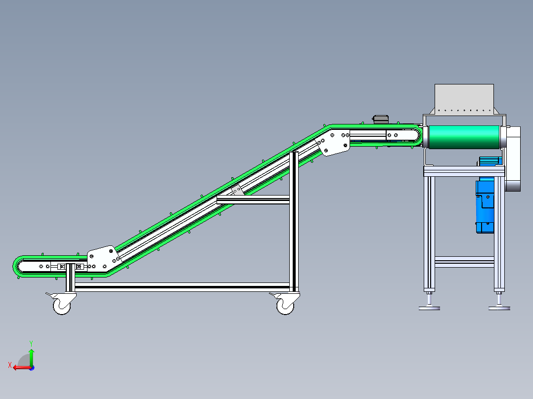 斜坡传送带后视图