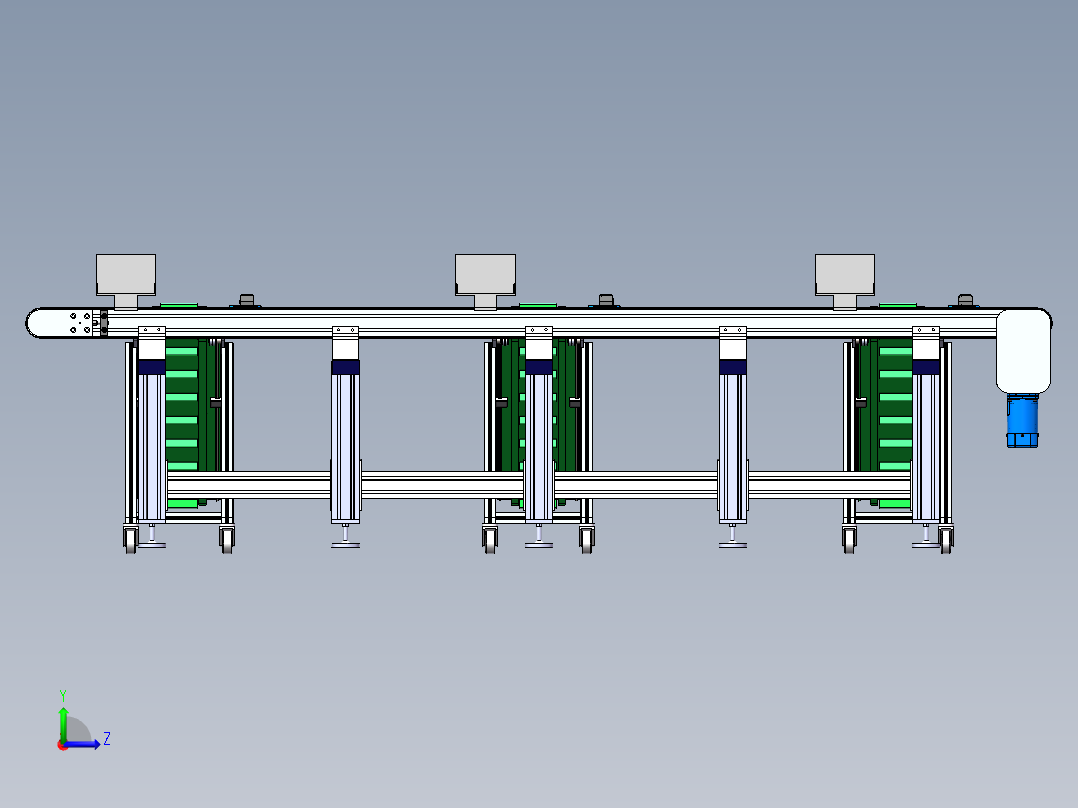 斜坡传送带左视图