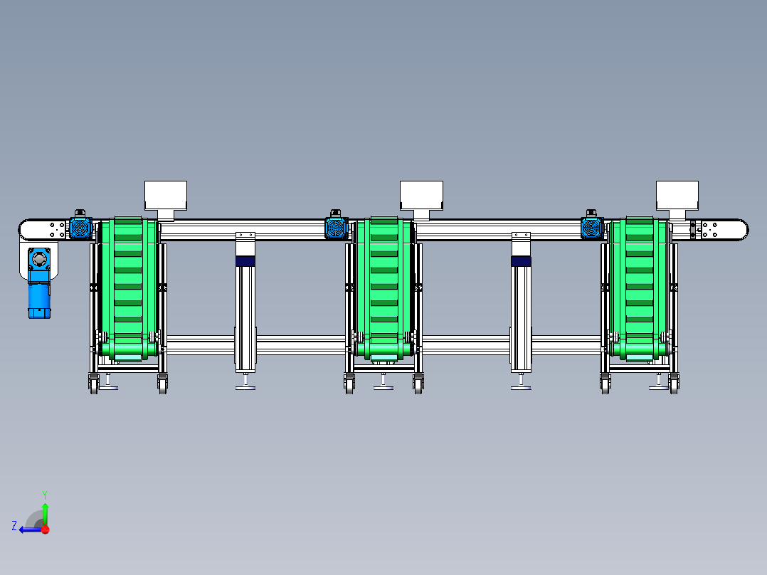 斜坡传送带右视图