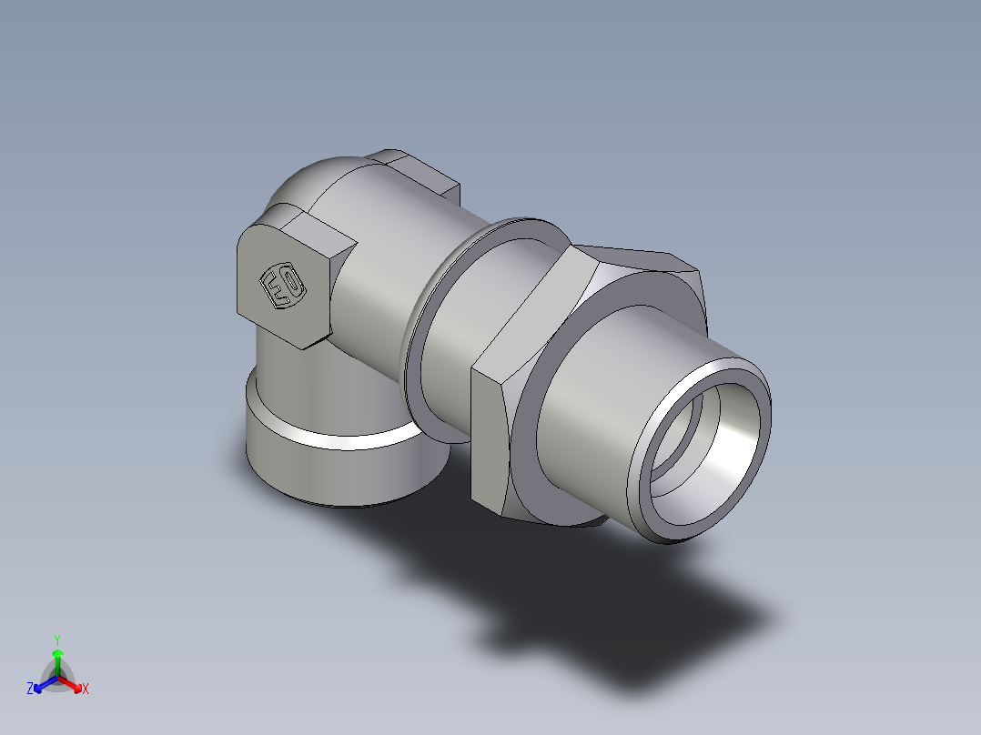 卡套式工业通用硬管接头EO_Bulkhead_elbow_WSV20SOMD71主视图