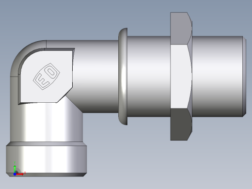 卡套式工业通用硬管接头EO_Bulkhead_elbow_WSV20SOMD71前视缩略图