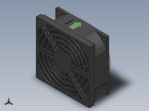 QQ-散热风扇（120）+2个防护网2015正等轴测缩略图