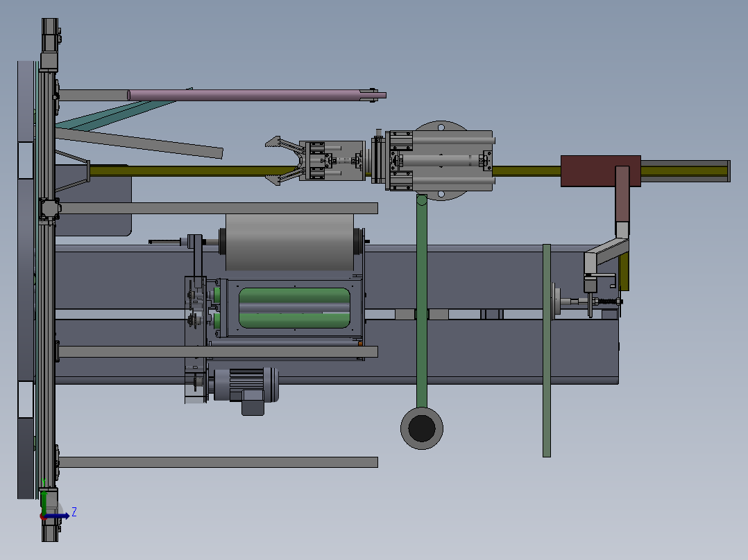 缠绕覆膜包装机左视图
