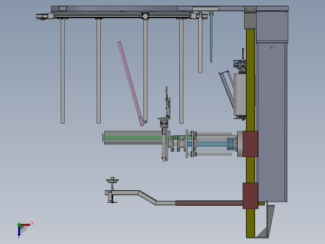 缠绕覆膜包装机俯视图