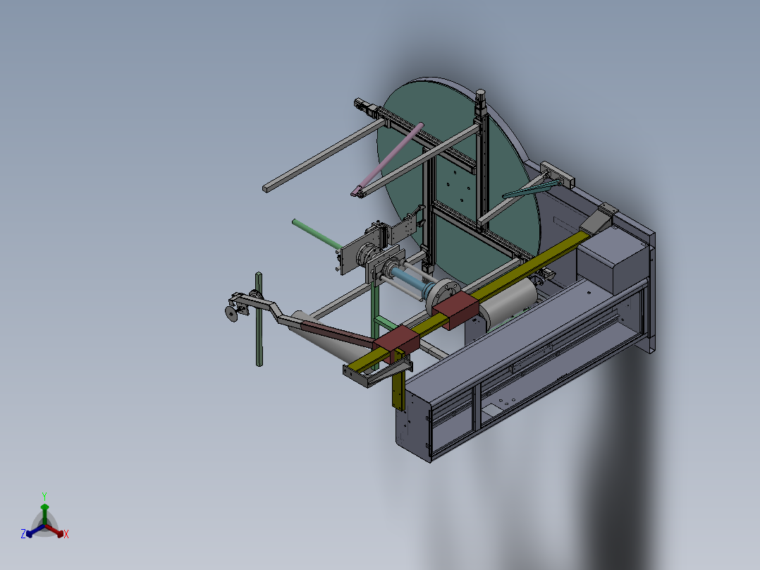 缠绕覆膜包装机正等轴测图