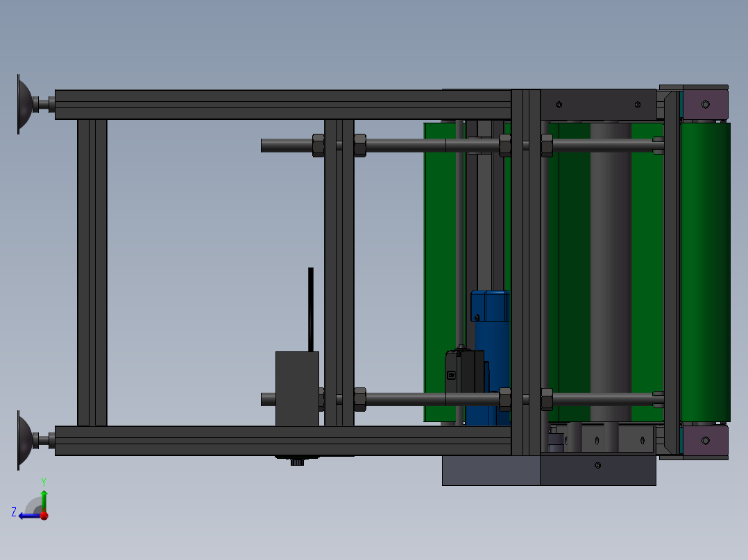 SMT后端高度可调节斜坡皮带线右视图