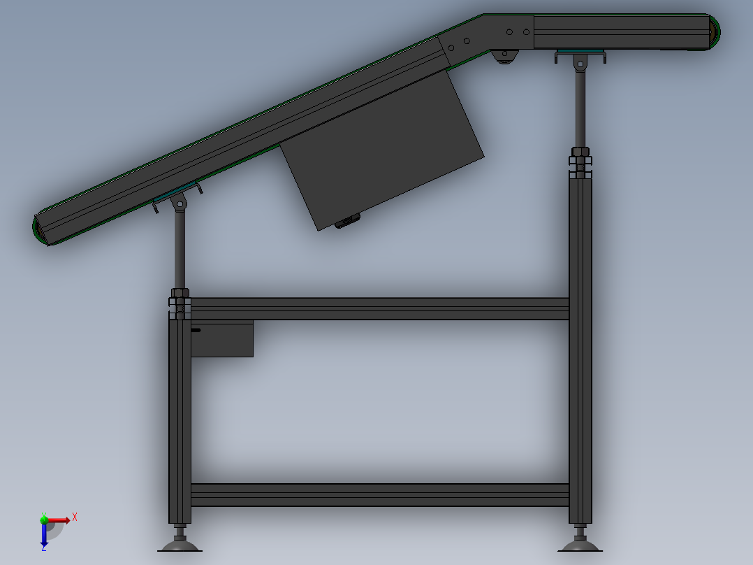 SMT后端高度可调节斜坡皮带线俯视图