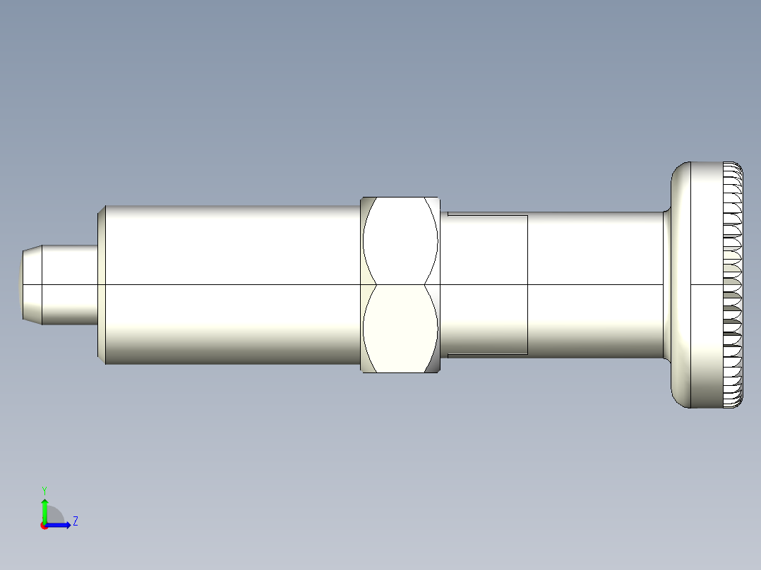 分割定位柱(有卡鎖A)2212-3D多系列多零件图纸模型左视图