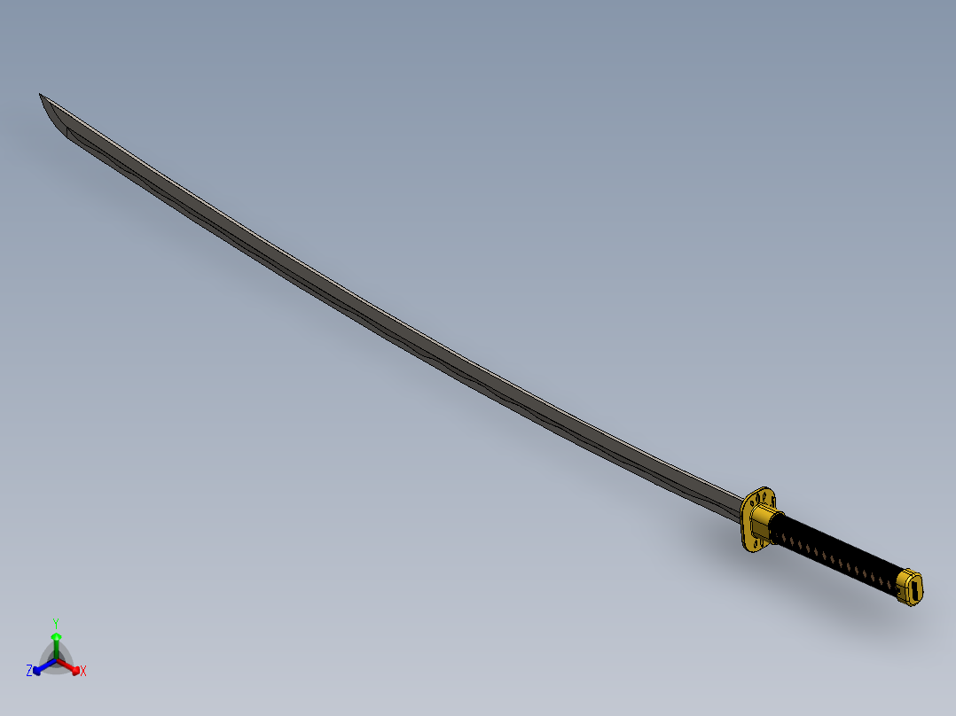 剑、宝剑(130)正等轴测图