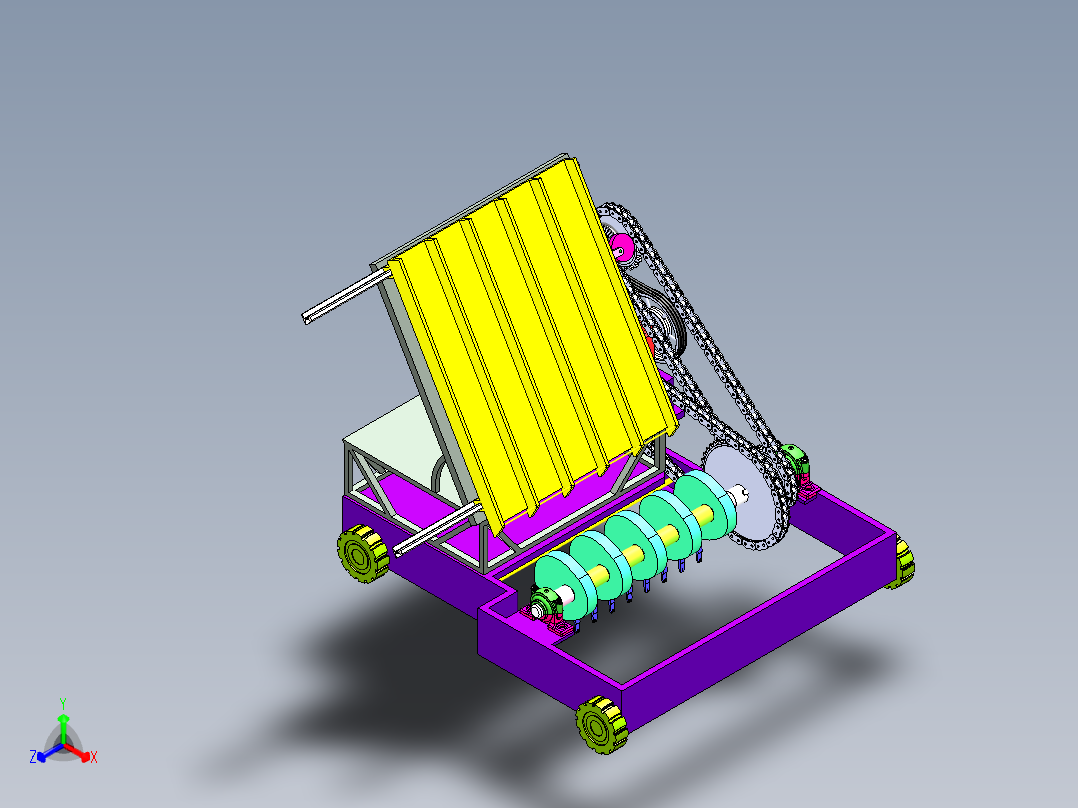 立式插秧机sw16可编辑正等轴测图