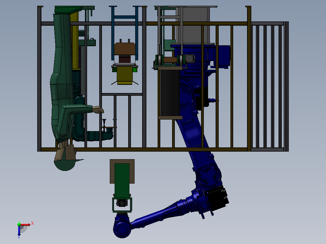 机器人取料装箱线sw14俯视图