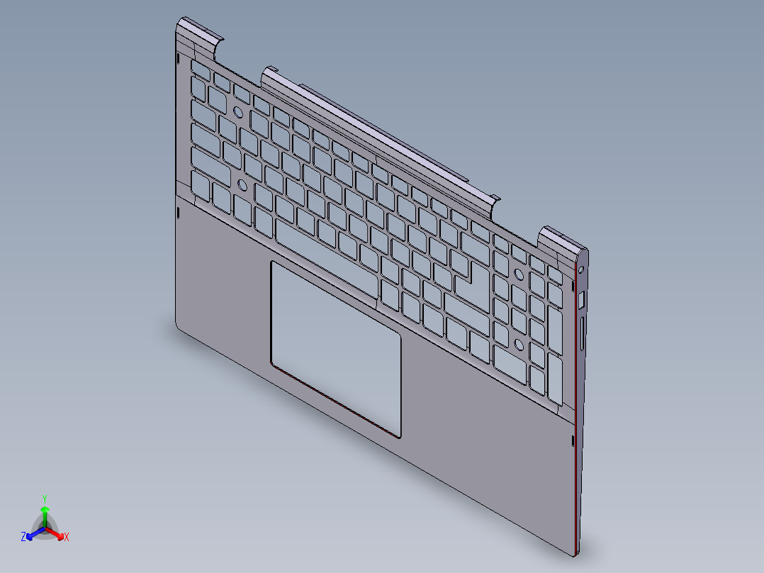 笔记本键盘外壳铣外侧倒角结构UG程序模型