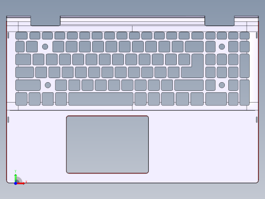 笔记本键盘外壳铣外侧倒角结构UG程序模型前视缩略图