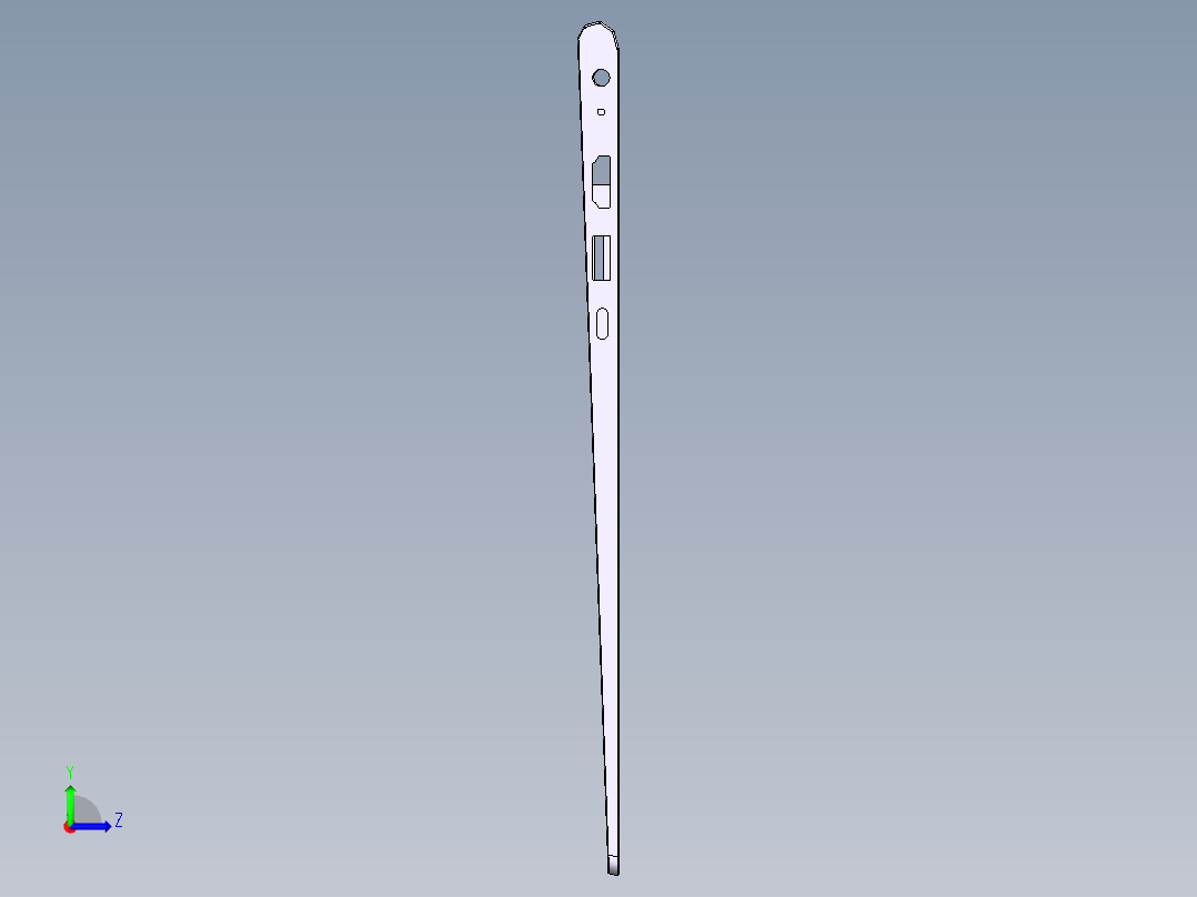 笔记本键盘外壳铣外侧倒角结构UG程序模型左视图