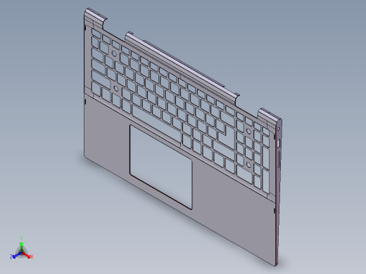 笔记本键盘外壳铣外侧倒角结构UG程序模型正等轴测缩略图