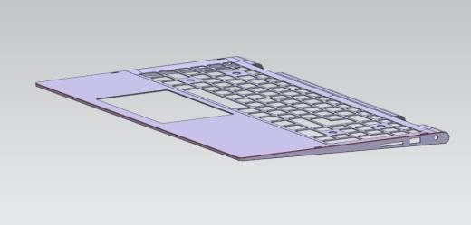 笔记本键盘外壳铣外侧倒角结构UG程序模型缩略图