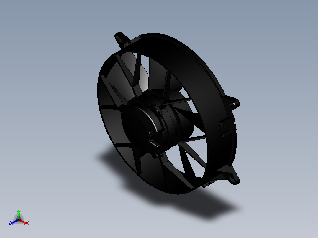 散热风扇正等轴测图