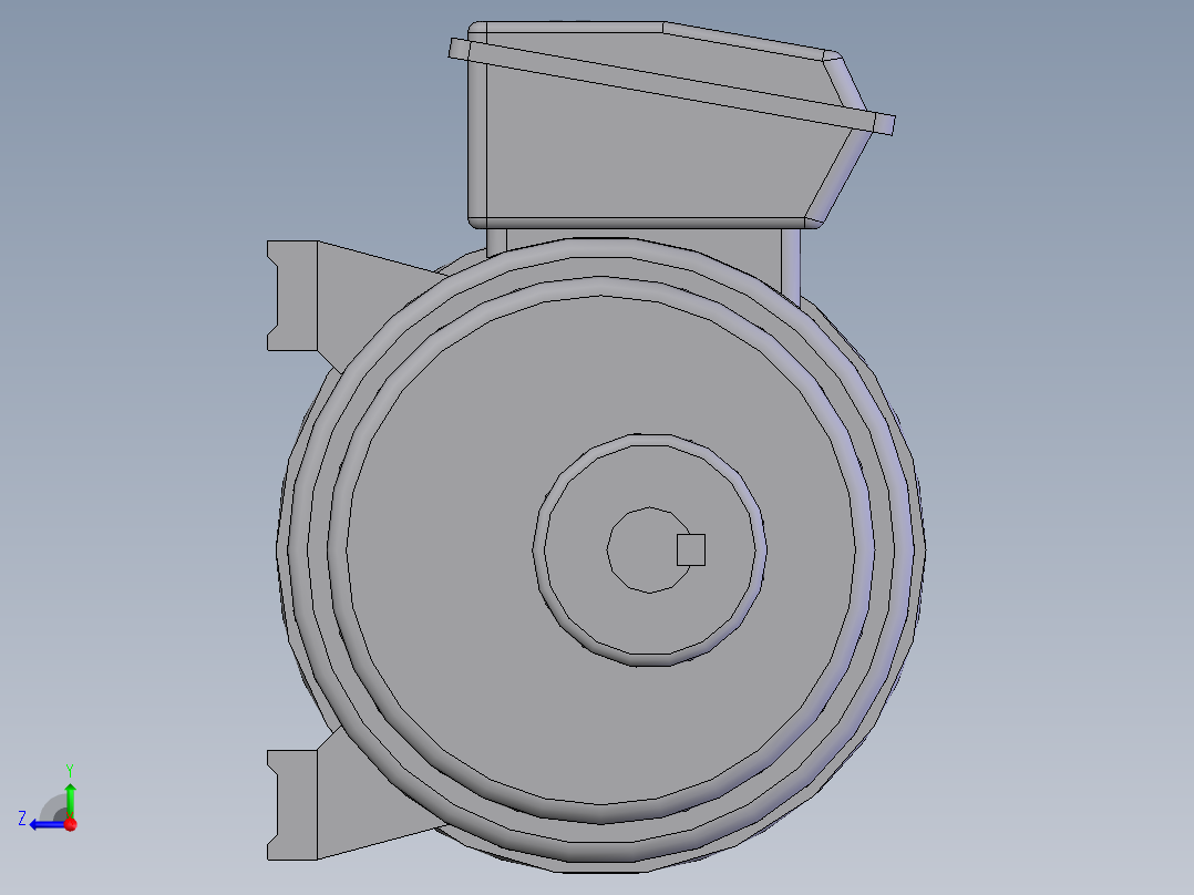 减速电机(4P-0.5HP-1430)右视图