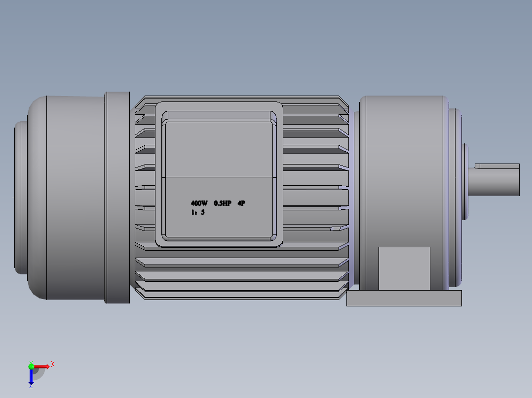 减速电机(4P-0.5HP-1430)俯视图