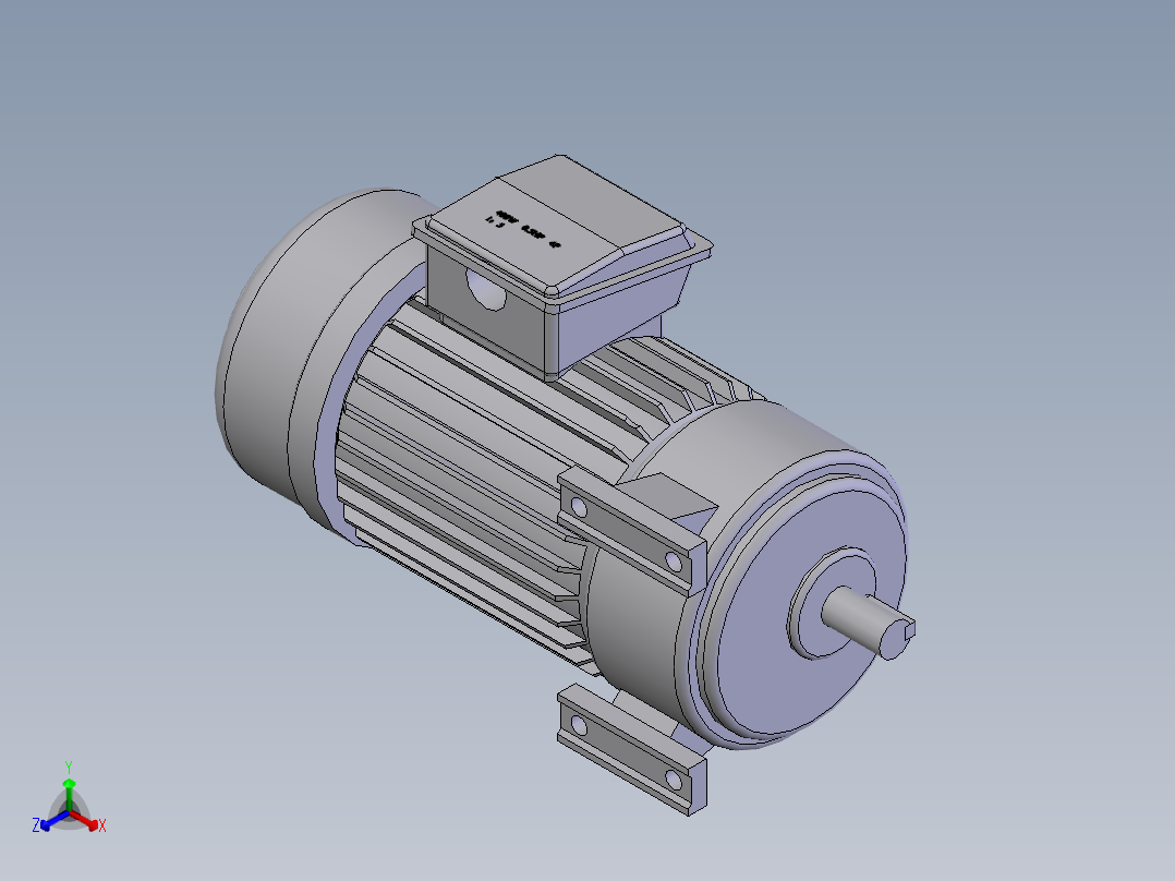 减速电机(4P-0.5HP-1430)正等轴测图