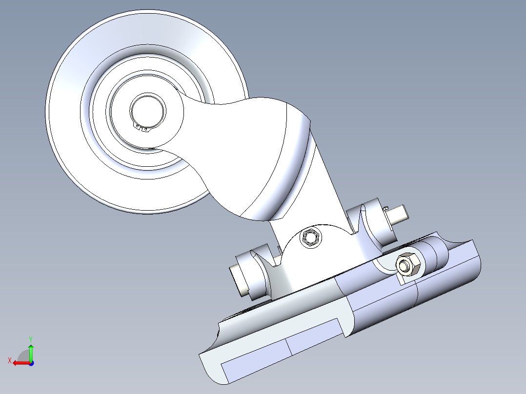 全向滑轮后视图