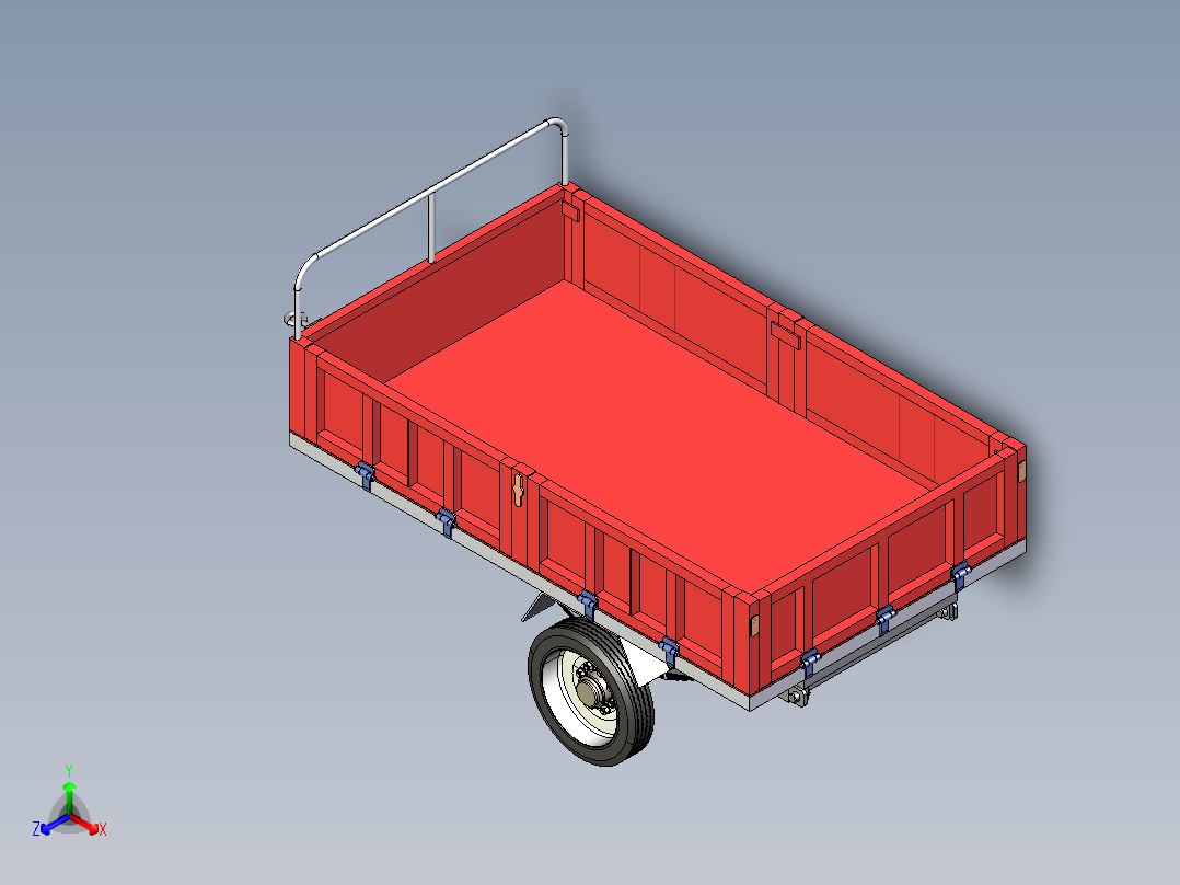 A0003923-拖拉机手拖车正等轴测图