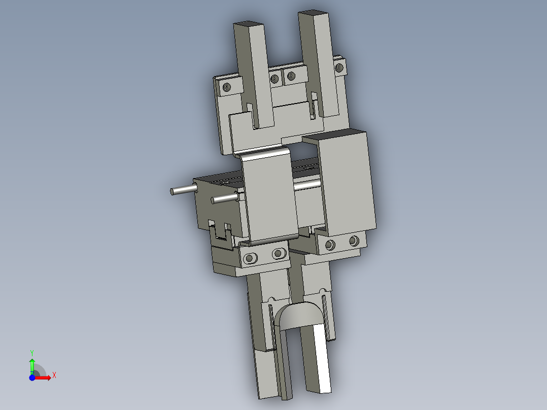 带导轨气爪预压机构前视图