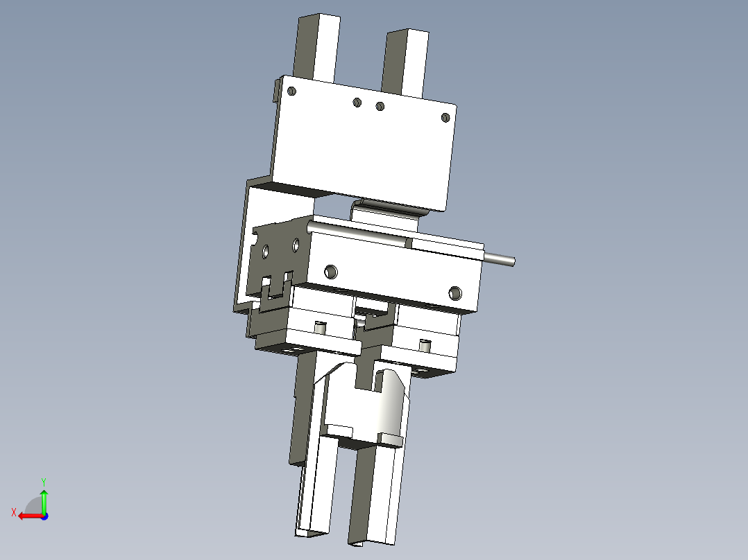 带导轨气爪预压机构后视图