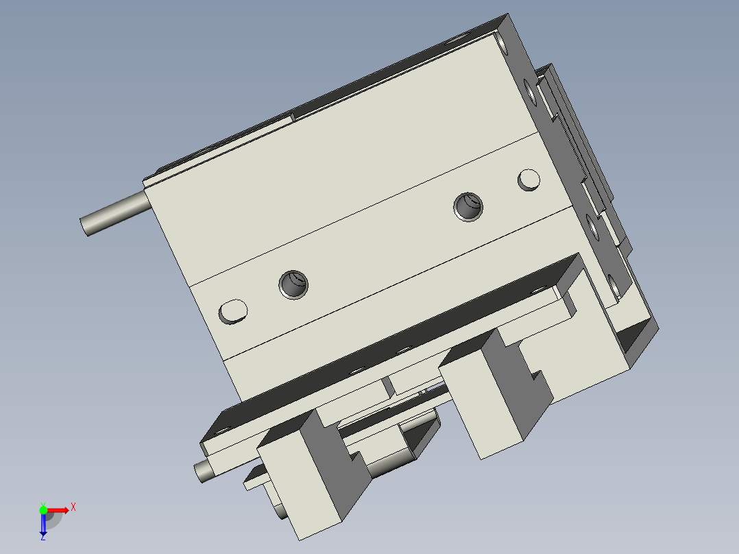 带导轨气爪预压机构俯视图