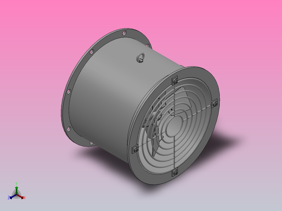 T35系列轴流式通风机（壁式）[T35-11-2.8]正等轴测图
