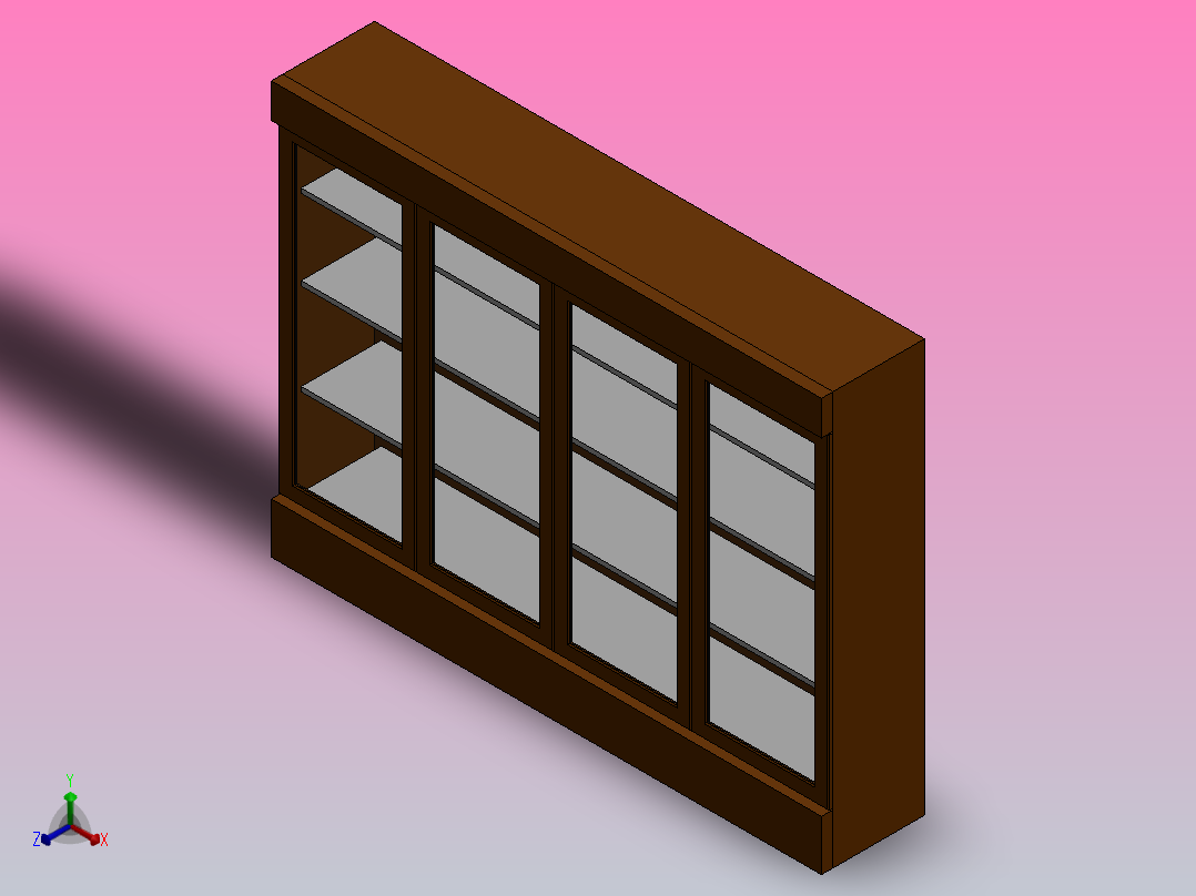 橱柜尺寸为高1.8米，宽2.4米正等轴测图