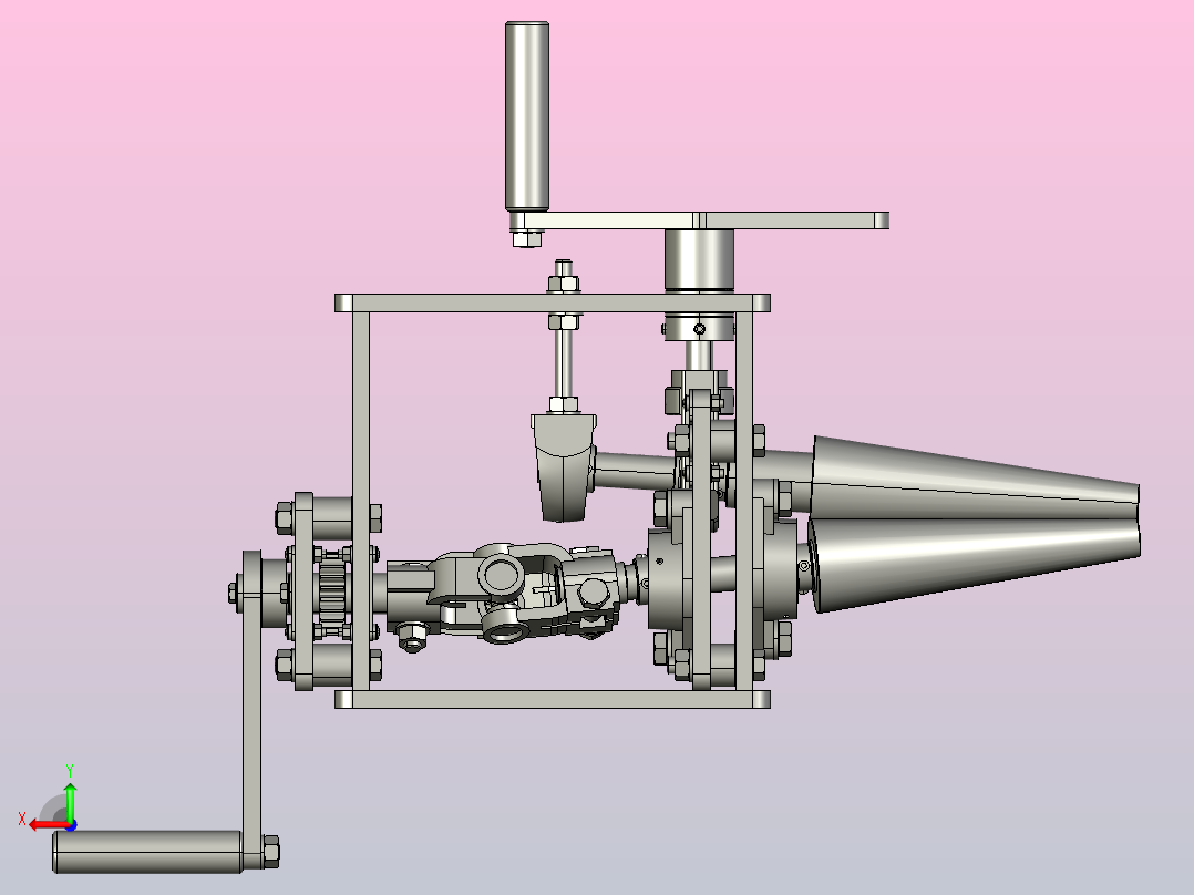 三辊锥形滚压机后视图
