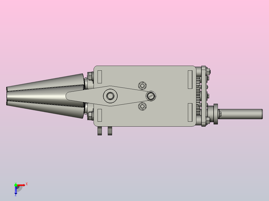 三辊锥形滚压机俯视图