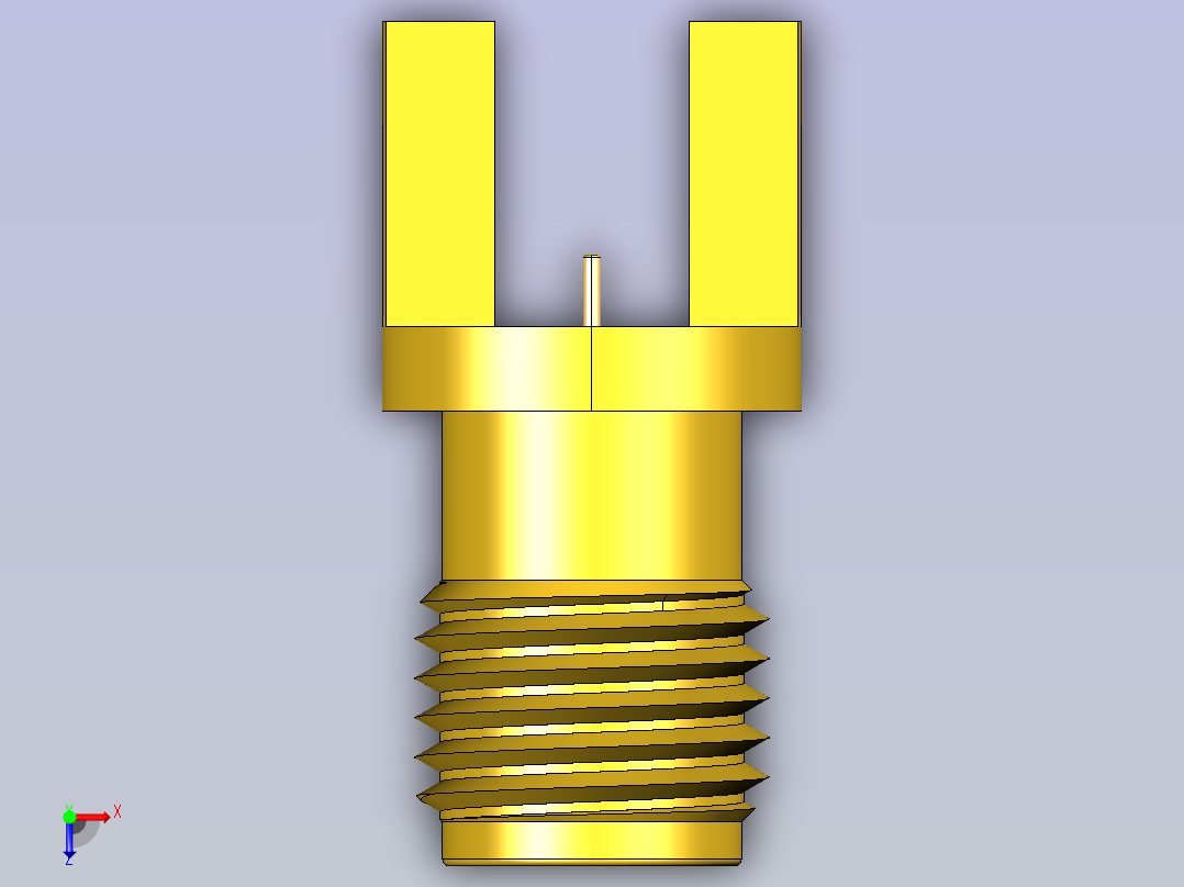 B2000718-SMA 母 PCB 侧装连接器，4 腿俯视图