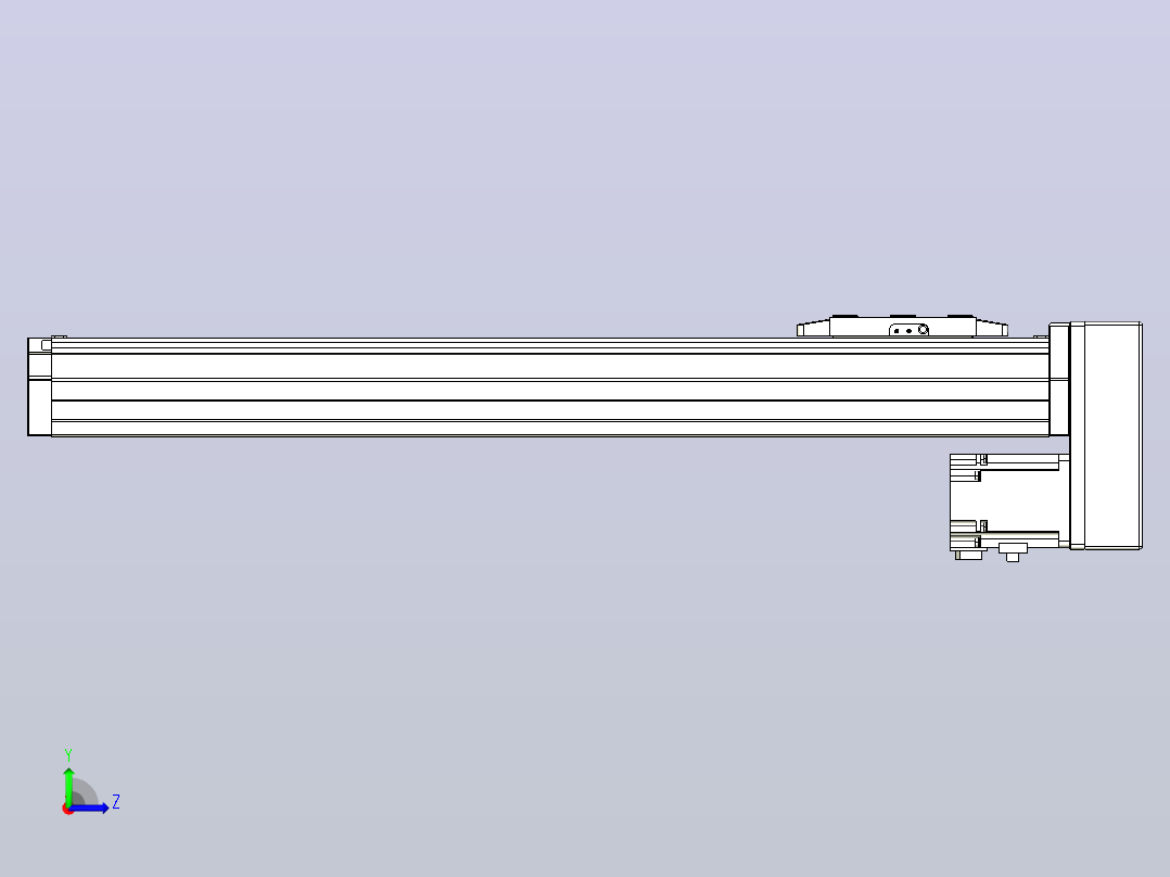 滚珠丝杠直线轴内置导轨TPA-GCR-80-1610C-L450-MP-M20-N3左视图