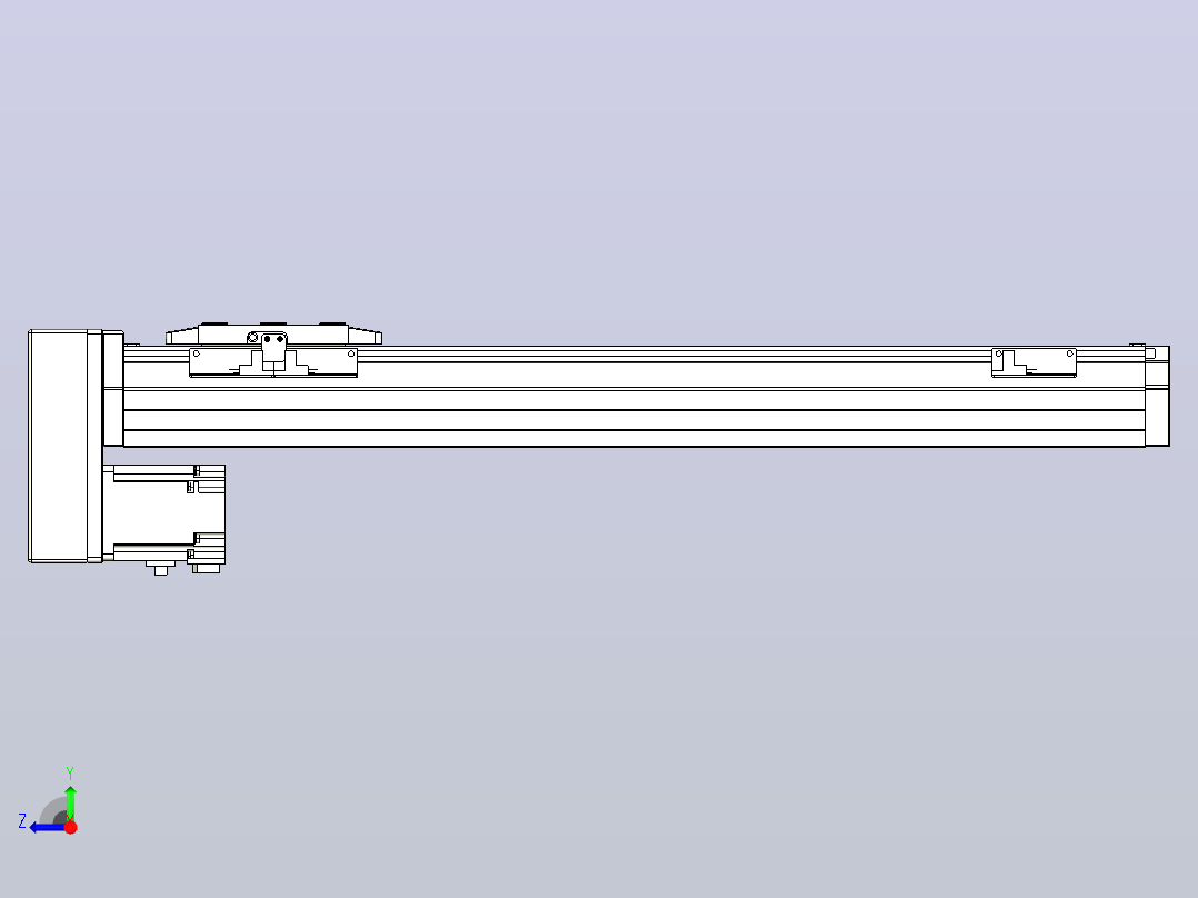 滚珠丝杠直线轴内置导轨TPA-GCR-80-1610C-L450-MP-M20-N3右视图