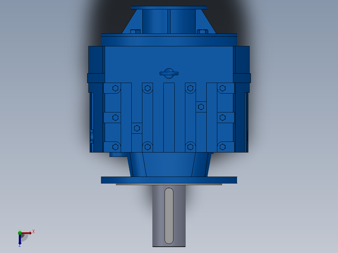 RF147ZP斜齿轮减速机_RF147-9.74-M1-P100-Φ450俯视图