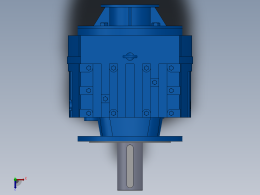 RF147ZP斜齿轮减速机_RF147-9.74-M1-P100-Φ450俯视缩略图