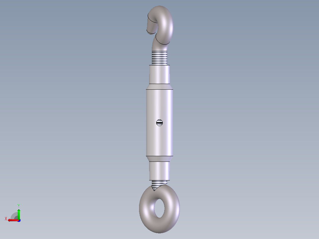 螺丝扣-闭合体-钩-从M6到M48，两侧都有挂钩后视图