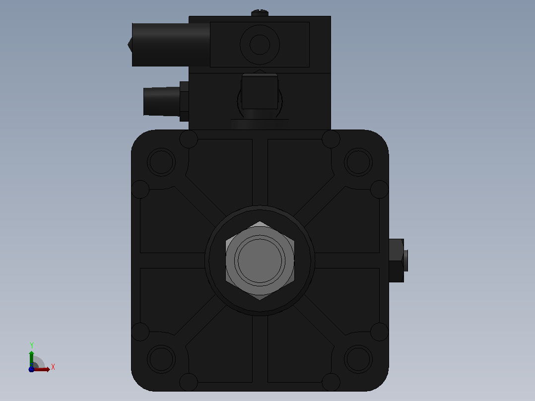 10A-5(V)系列带阀气缸(带三位阀型)[10A-5(V) (Ⅱ) SD 125 B 300 A 5]前视图