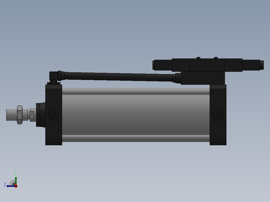 10A-5(V)系列带阀气缸(带三位阀型)[10A-5(V) (Ⅱ) SD 125 B 300 A 5]右视图