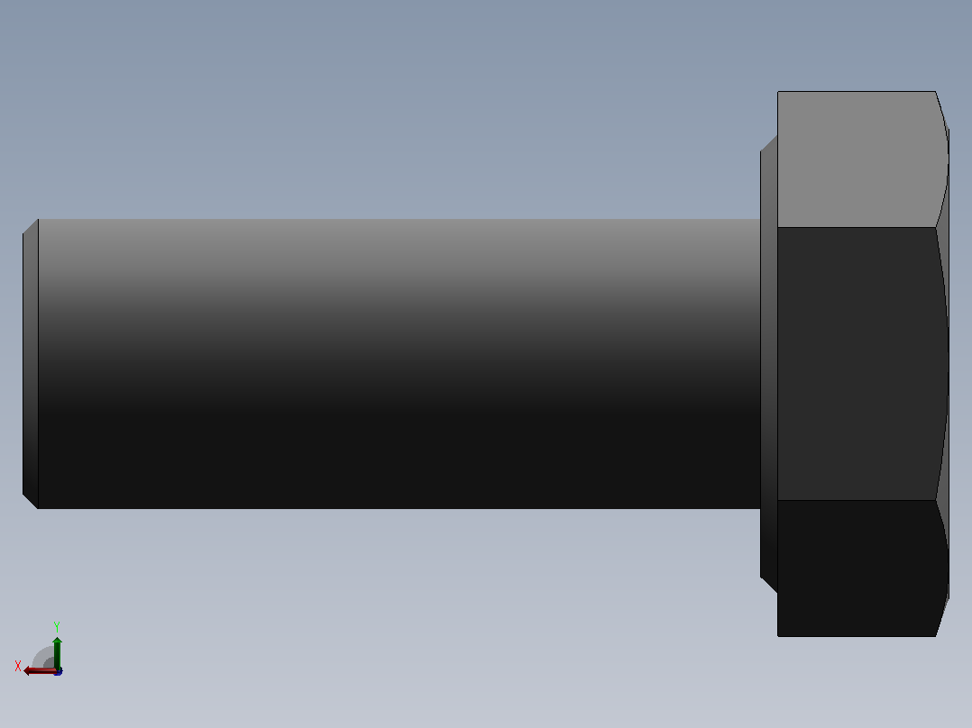 六角头螺栓M10×25左视图