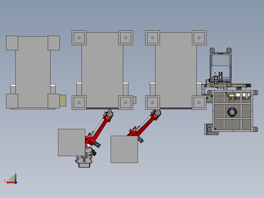 电梯绳索冲压线sw16可编辑后视图