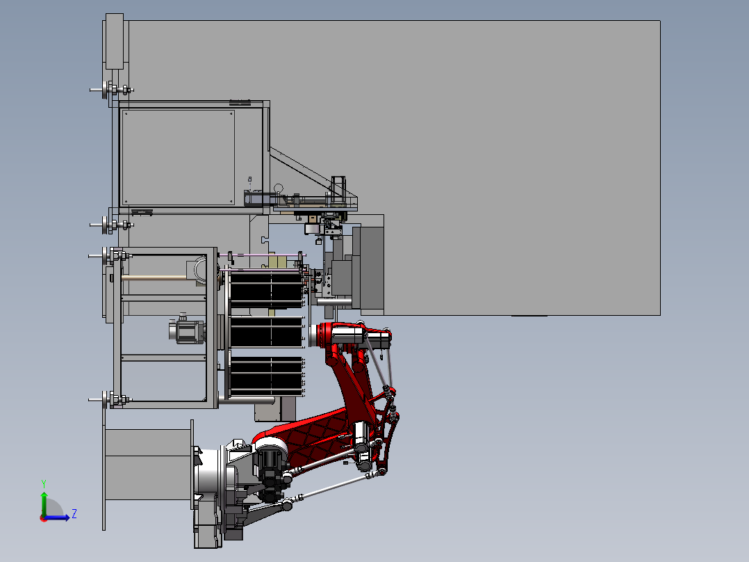 电梯绳索冲压线sw16可编辑左视图